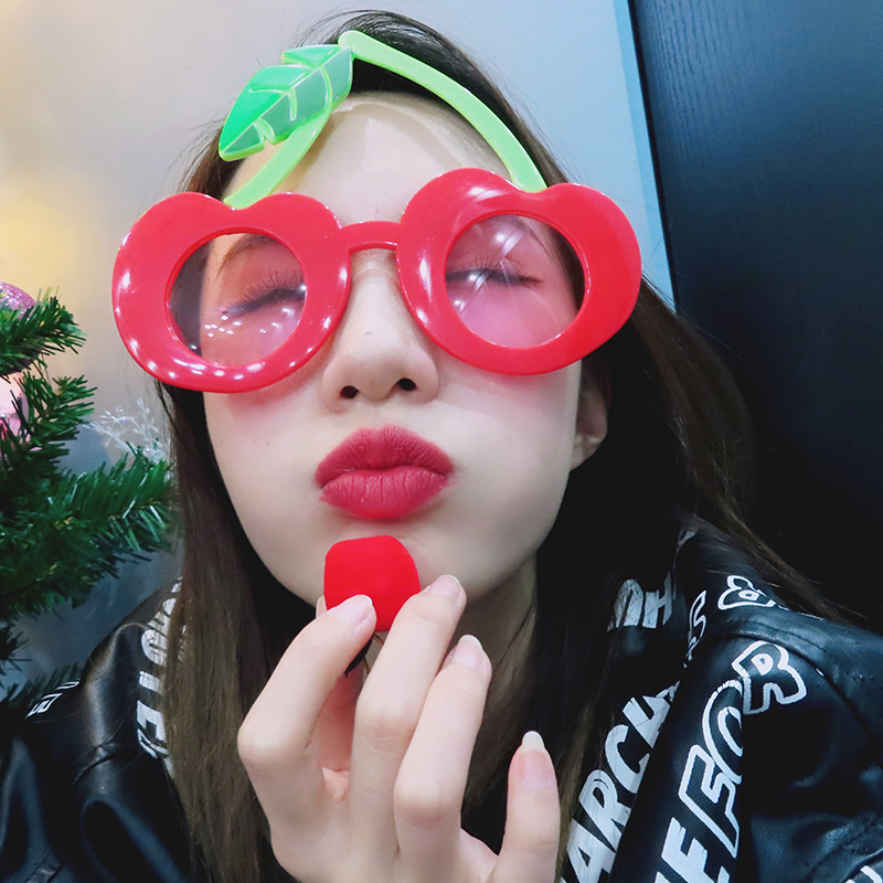 Gafas de Sol de Fiesta con Diseño de Cereza de Plástico ABS Decorativas para Cumpleaños