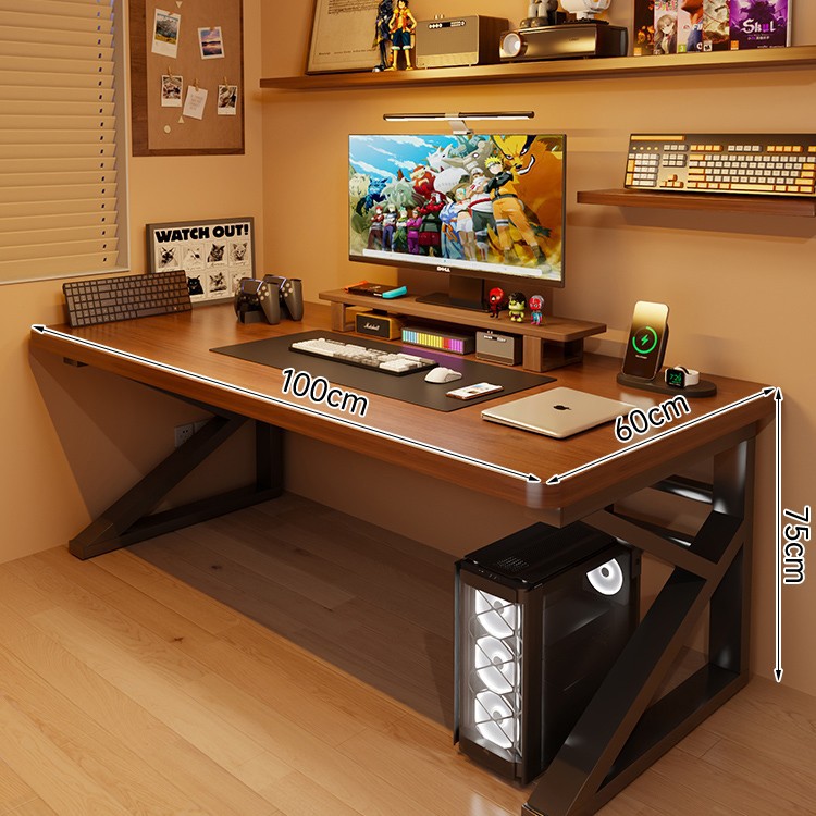 Mesa de computadora de madera sólida mesa de escritorio simple mesa de escritorio dormitorio de estudiantes mesa de deportes electrónicos mesa de trabajo de brazo robótico mesa
