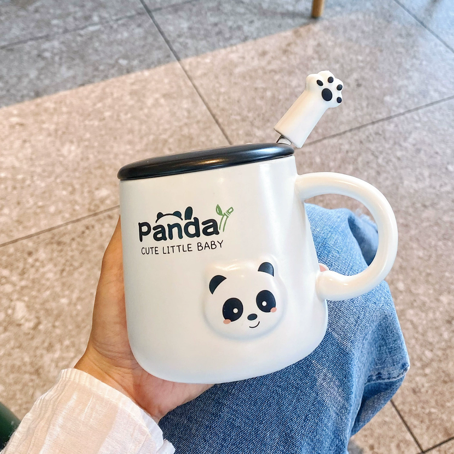 Кружка Panda Mark с крышкой высокого значения, классическая чашка для детей, чашка для воды, офисная чашка с кофе