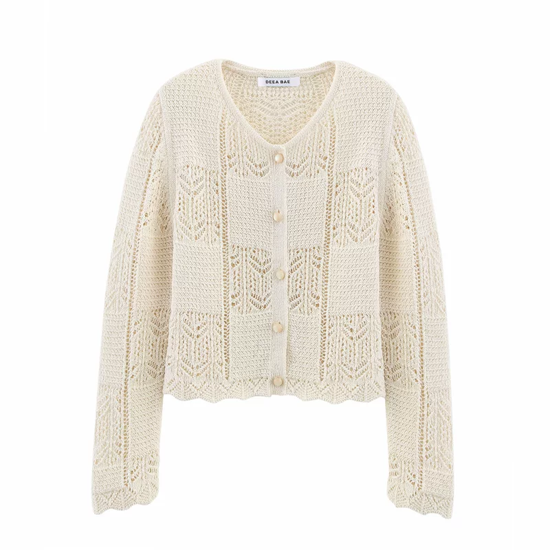 (Cross-border trading), summer long-sleeve with a round collar, knitted sweater, cardigan, jacket, European style