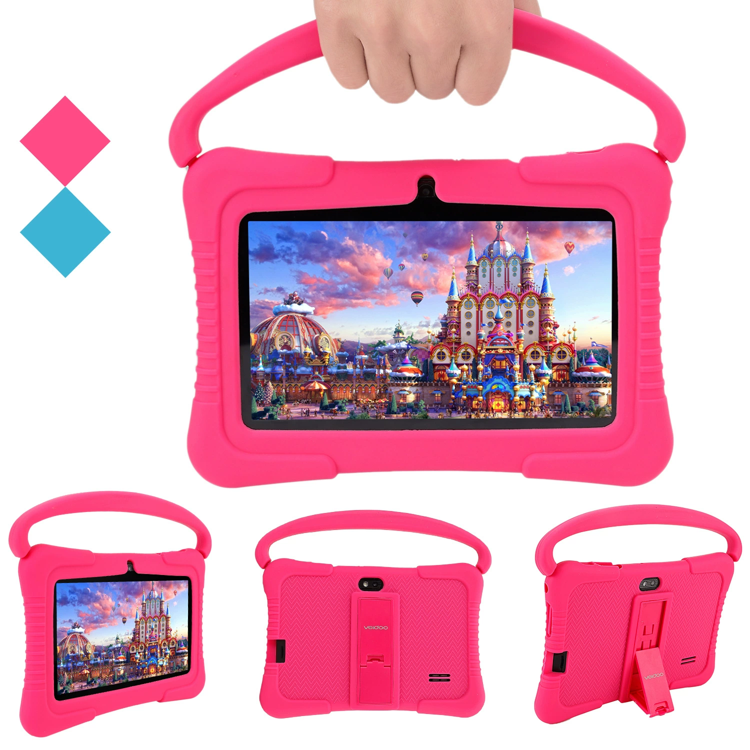 Детский планшет 7″, Android 10, Allwinner A100, 2ГБ+32ГБ, противоударный чехол