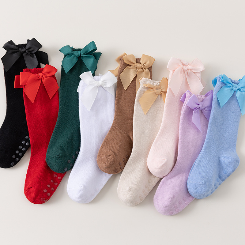 Baby Stockings Spanish Baby Big Bow Dress Girls Student Princess Socks Long Stockings