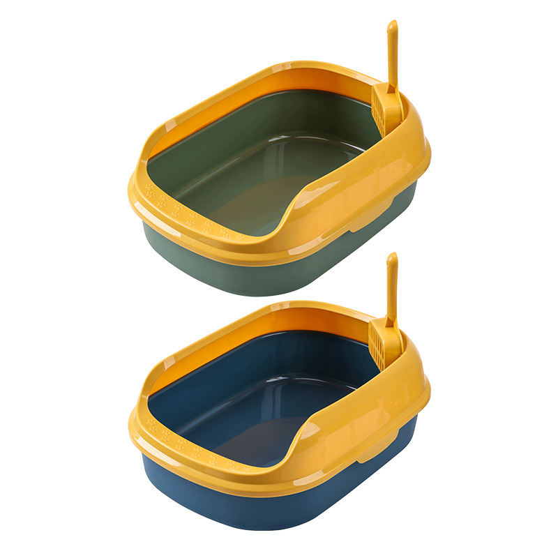 Baña de arena para gatos semicerrada inodoro para gatos a prueba de salpicaduras, banda elíptica, pedal para gatos, productos de limpieza para mascotas