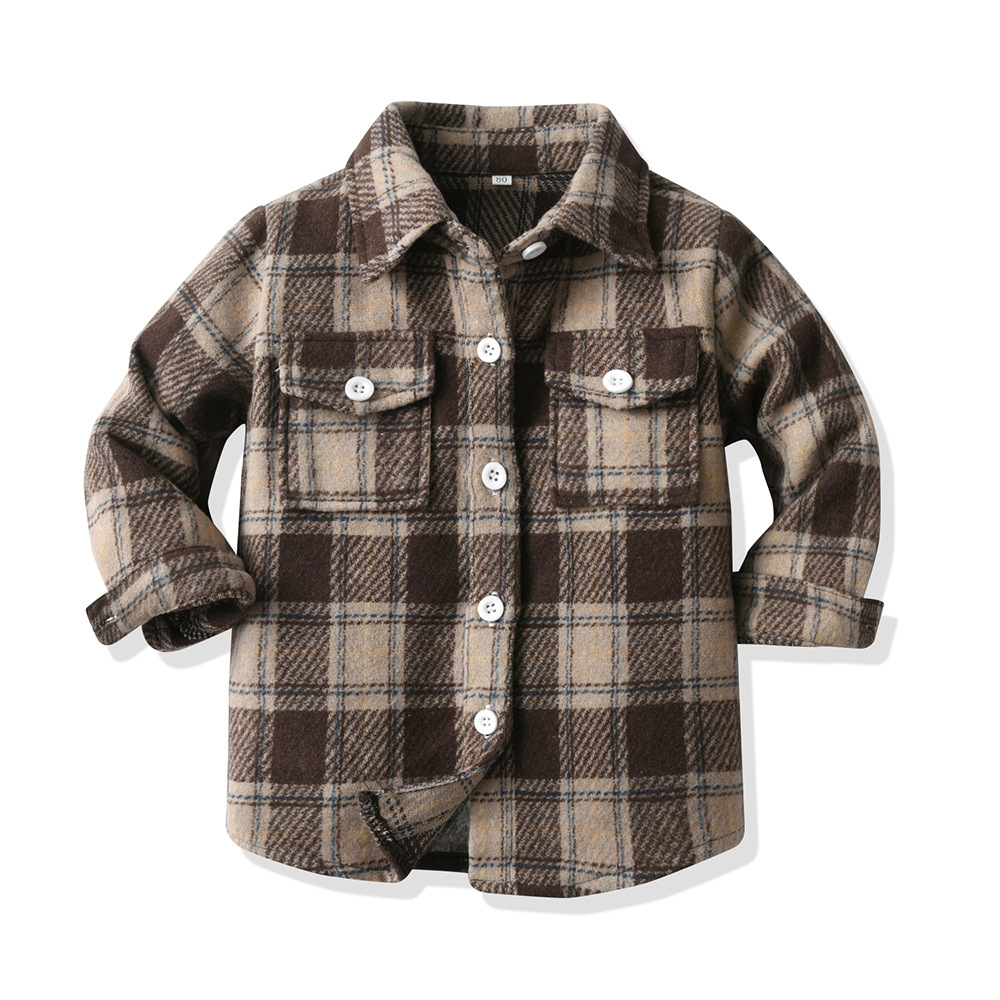 Casual Plaid Cotton Boys Outerwear display picture 1