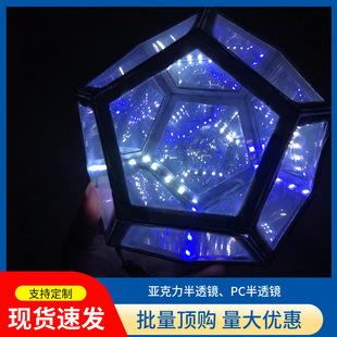 Acrylic half lens tunnel lamp car lamp lens 3D abyss lamp meteor empty top infinite extension lens wholesale