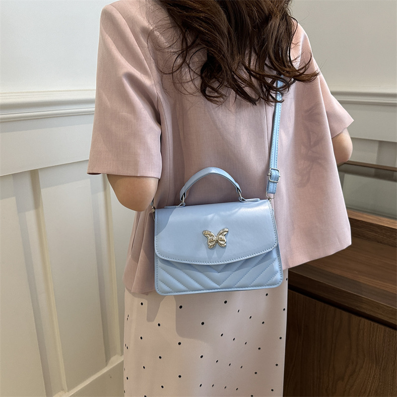 Bolso de moda simple, nuevo bolso de mujer coreano, bolso de hombro de color sólido, nicho universal, bolso de mano, bolso cuadrado para mujeres transfronterizas