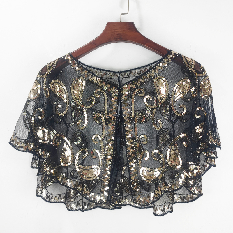 Sequin Shawl Women's Large Size Summer Mesh Embroidered Beaded Pullover Sunscreen Short Coat