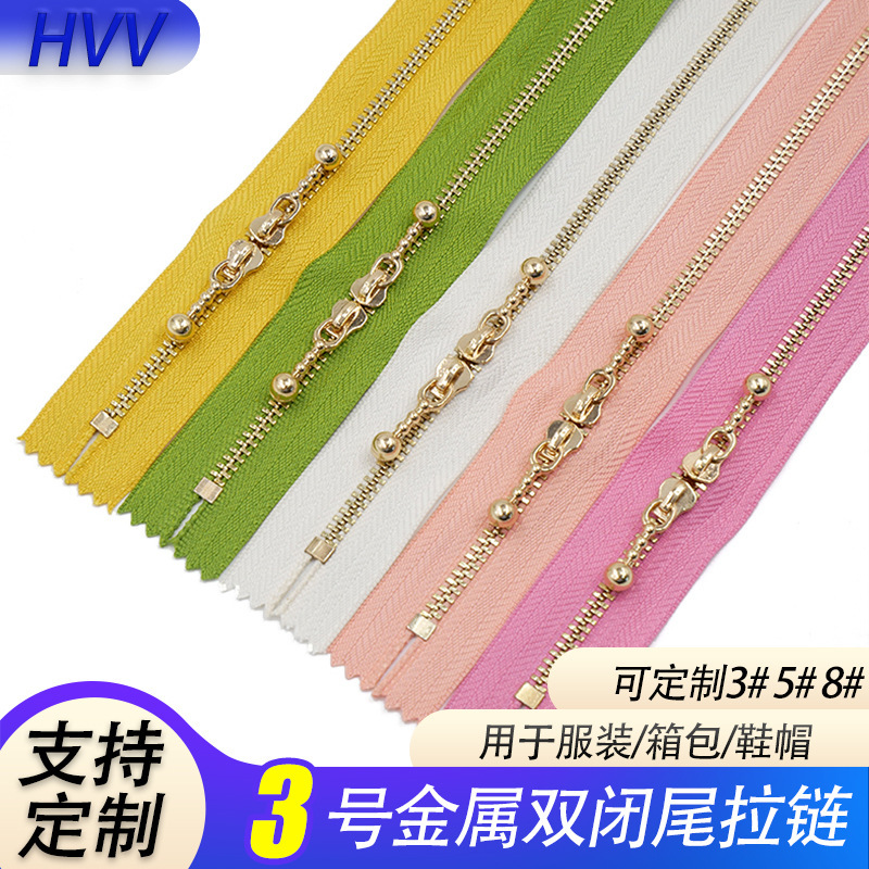 3 Metal zipper bag multicolor quilt cover closed end pillowcase custom double zipper customization