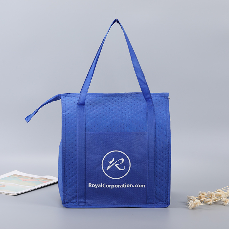 厂家现货无纺布开口手提袋外卖送餐保温袋广告礼品手提袋可印LOGO