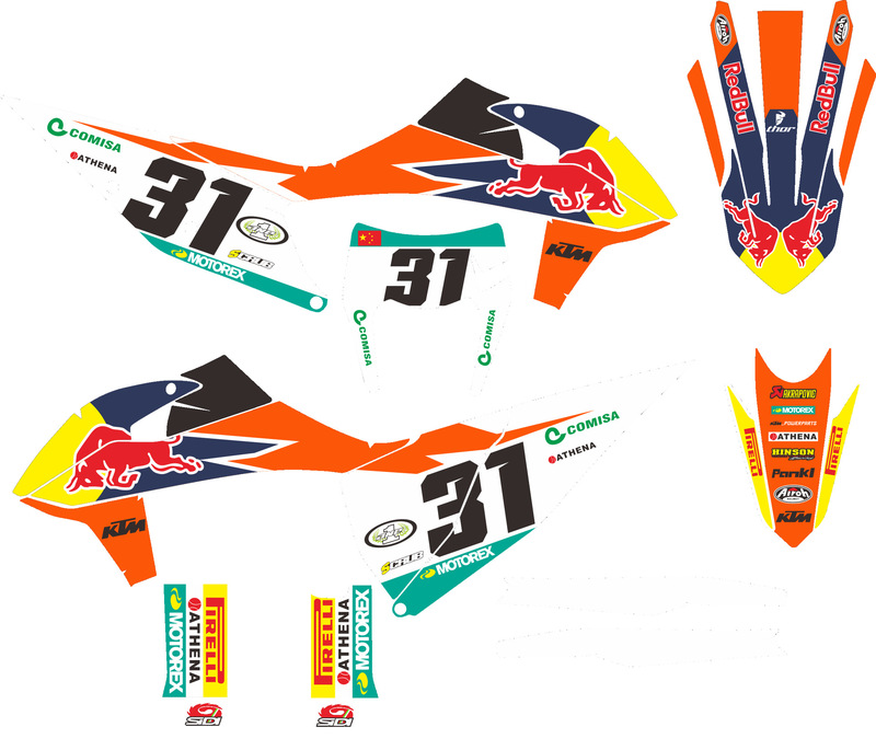 KTM250EXCF ステッカーデカールプリントステッカーフィルム Gaosai モトクロスステッカーレーザーに適しています|undefined
