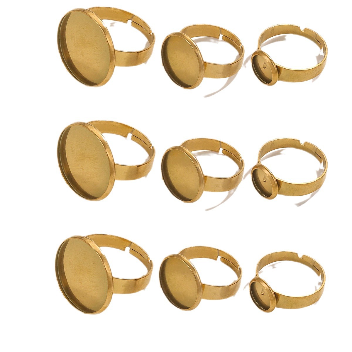 Tiempo de acero inoxidable joya anillo de titanio de acero DIY pedalier hecho a mano accesorios de la joyería anillo ajustable bandeja plana