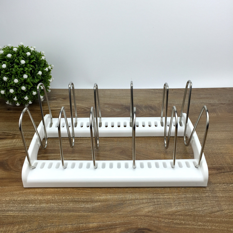 VELEKA Storage Rack Storage Rack Stainless Steel Baking Storage Rack 5-compartment Adjustable Stainless Steel Pot Lid Storage Rack