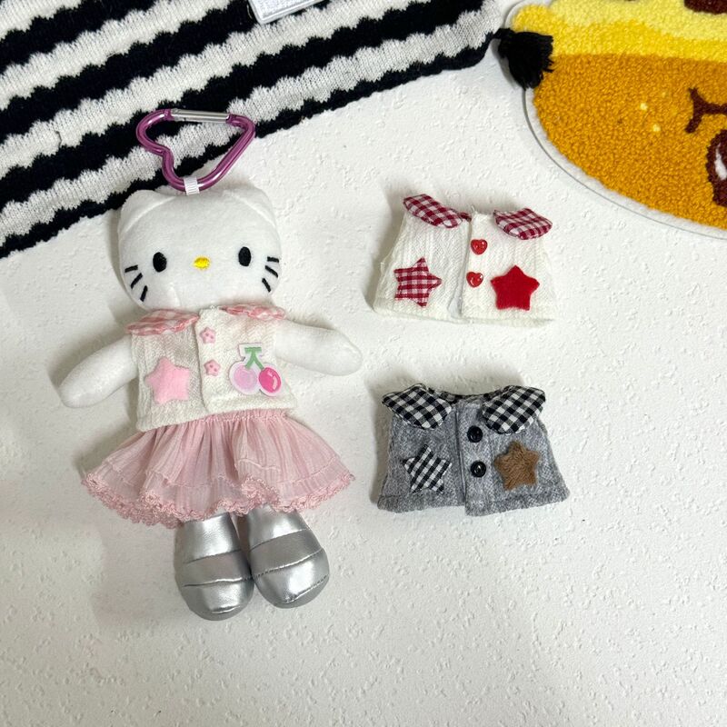 Labubu 4.0 Baby Clothes Long-Legged Kitty Knitted Vest Vinyl Star Doll Clothes Baby Clothes Sweet