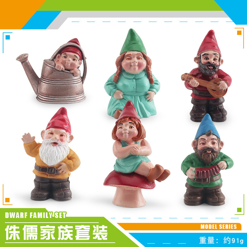 Simulación transfronteriza de Navidad enano espíritu enano elfo familia figura modelo de escritorio estática decoración de juguete