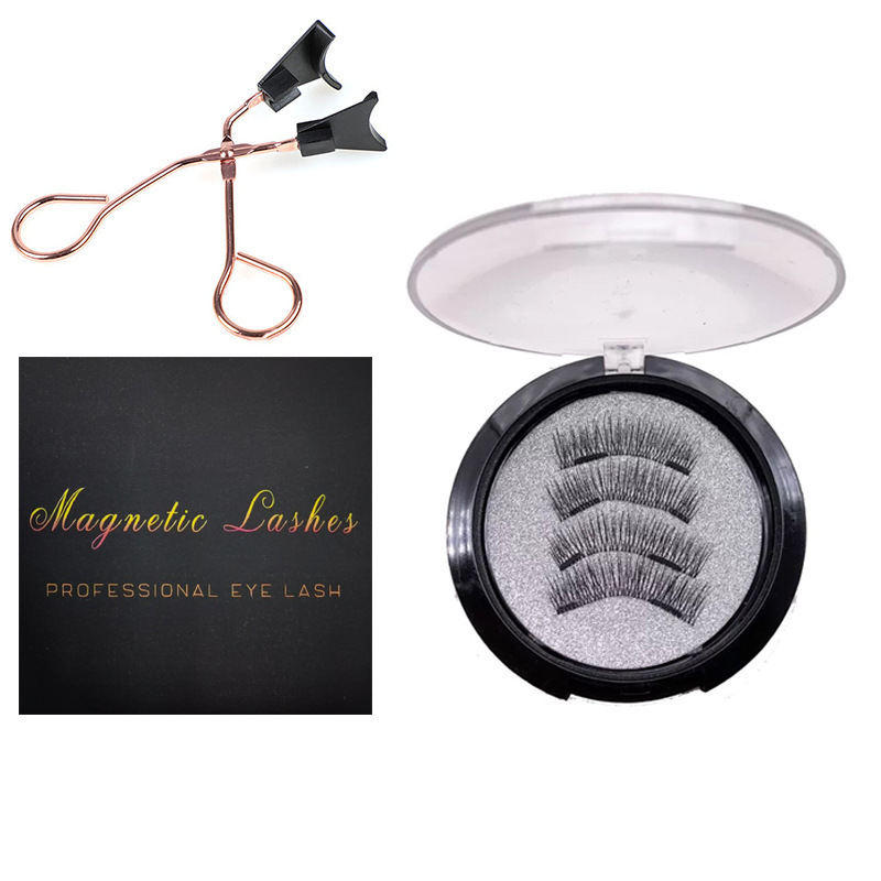 跨境小黑盒2两磁铁假睫毛磁力免胶水磁性睫毛magnetic eyelashes