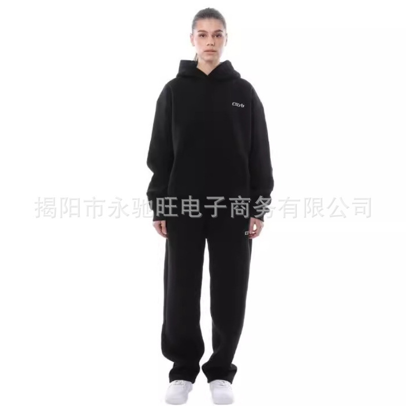运动休闲印花连帽欧美跨境电商春秋冬新款卫衣套装时尚卫衣两件套