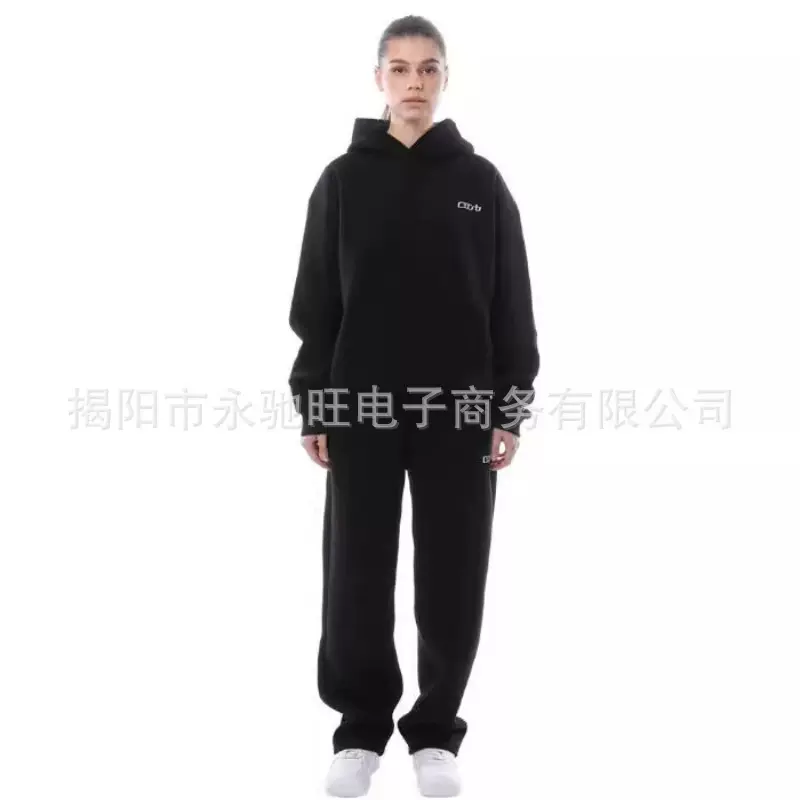 运动休闲印花连帽欧美跨境电商春秋冬新款卫衣套装时尚卫衣两件套