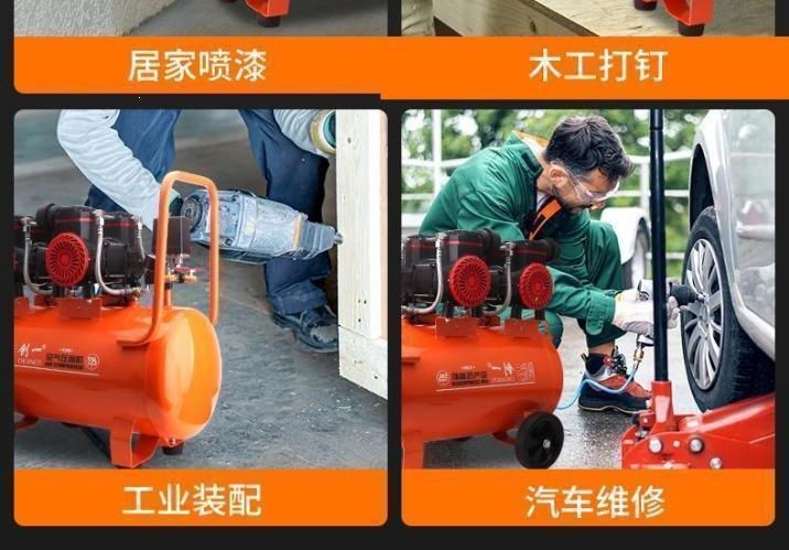 Air Compressor Pump 220V Woodworking Spray Paint Air Pump Oil-Free Silent Small Auto Repair Air Compressor