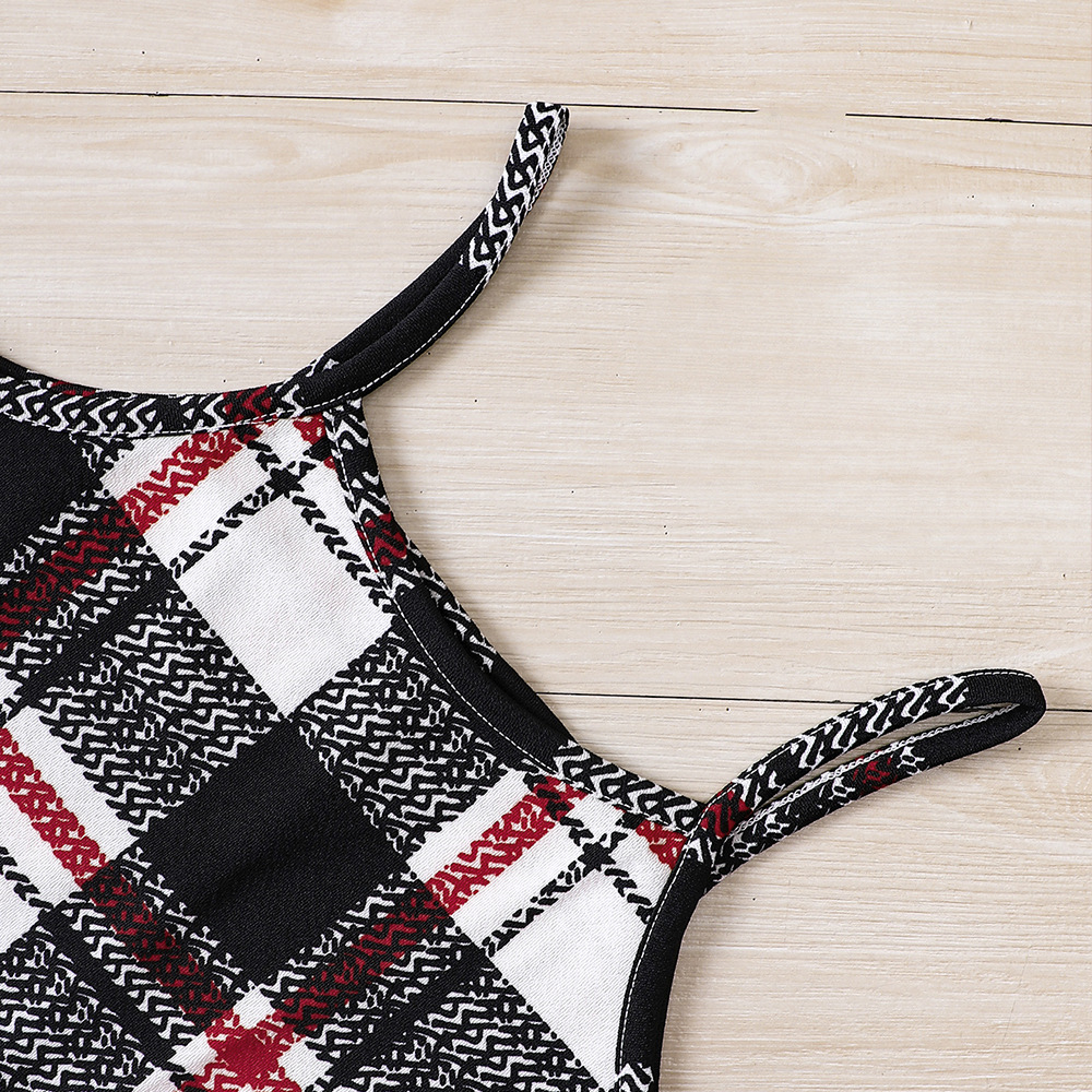 Vêtements pour enfants EW, nouveau produit pour grands enfants, jupe à carreaux d'automne pour filles + ensemble haut court DTZ844-D_voghion.com