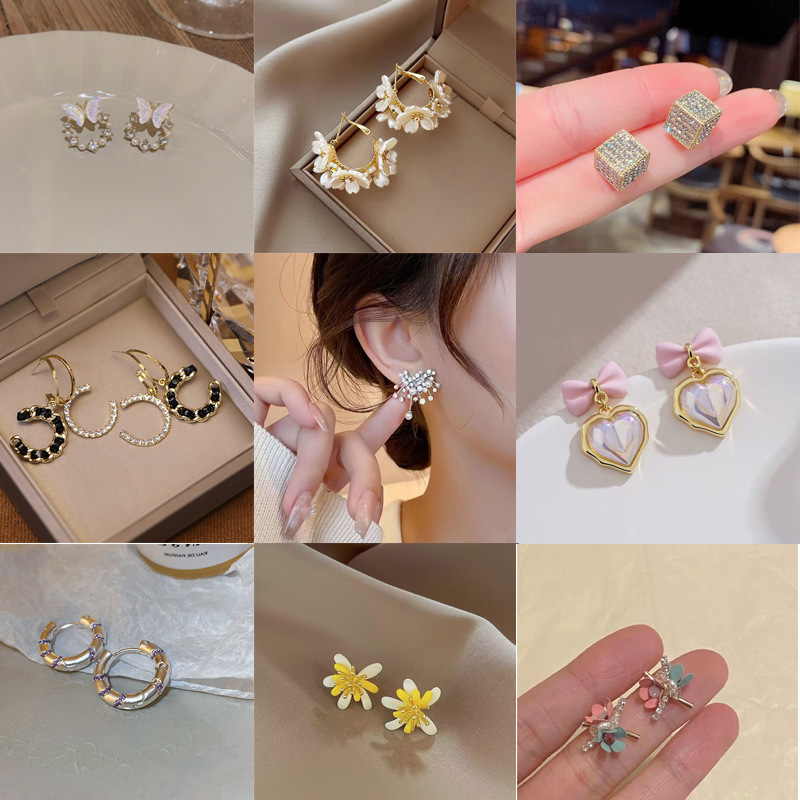 Unique Brilliant Nebula Zircon Pearl Earrings Women's Light Luxury Niche High-end Autumn and Winter Earrings New Elegant Earrings