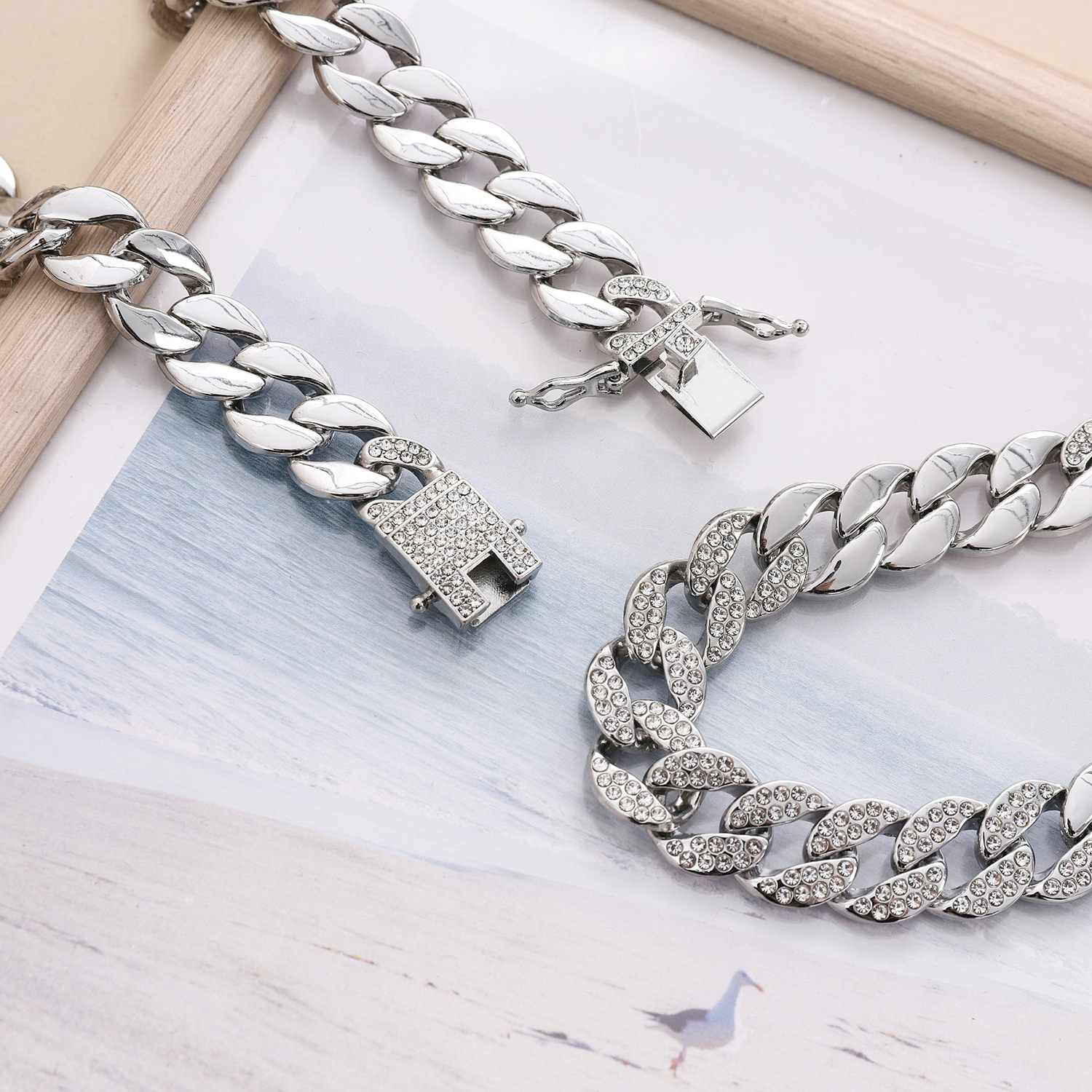 Hot selling 15mm Cool men's hip-hop hiphop splicing Cuban chain_voghion.com