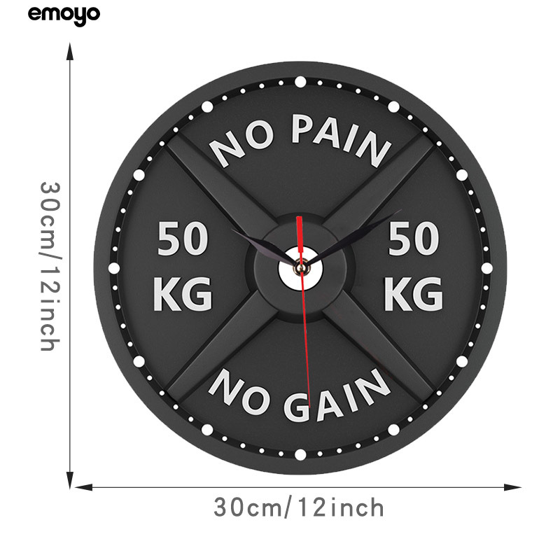 Creativo reloj personalizado gimnasio Barbell estilo industrial reloj decorativo creativo bar salón hogar mudo Reloj de pared