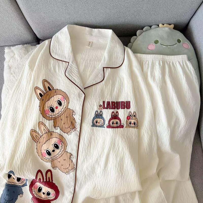外国貿易クロスボーダー卸売クラウドコットン長袖ズボン 120 グラムパジャマ女性のための Xiaoxin 外で着用できるラペルカーディガンホーム服|undefined