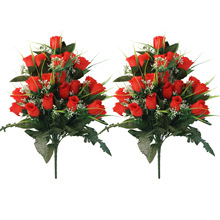 跨境24头蕾玫瑰2束套装  墓地装饰花 海外墓地花装饰花