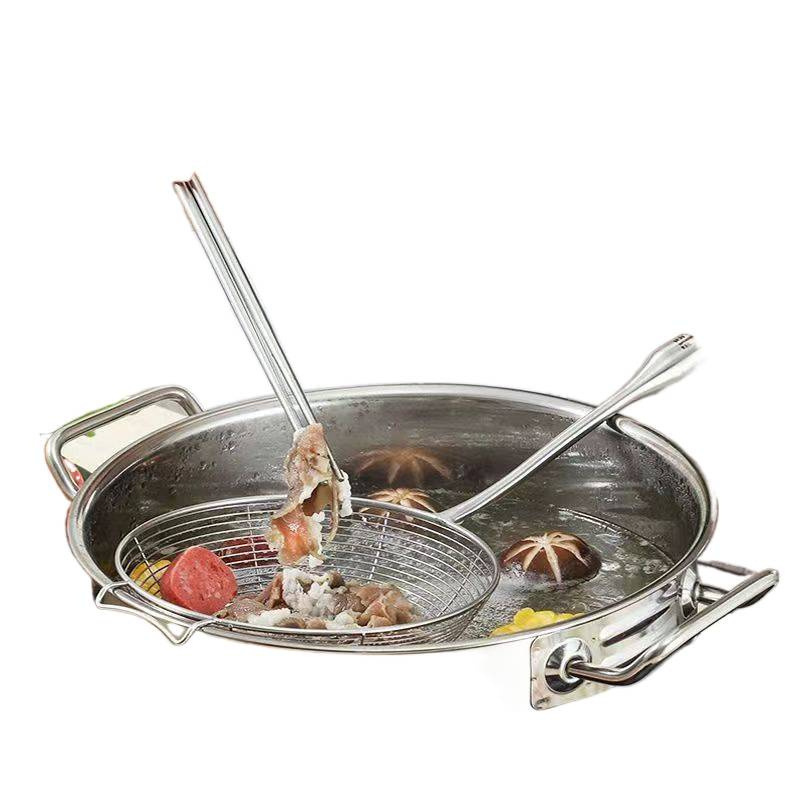 Acero inoxidable cucharas de cocina de filtro de panela caliente red de filtro de fideos caseros bolinillos tamiz de malla de cocina frita tamiz de malla de cocina