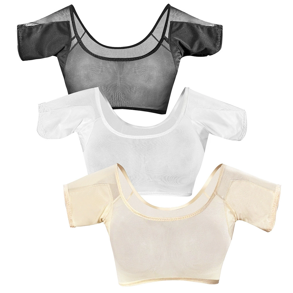 В наличии: ультратонкий прозрачный сетчатый жилет с вставками для поглощения пота подмышками, женский быстросохнущий жилет с защитой от пота подмышками.