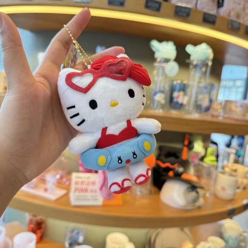 新款泳圈kt挂件毛绒公仔玩偶新款Hellokitty小挂件书包挂饰钥匙扣|undefined