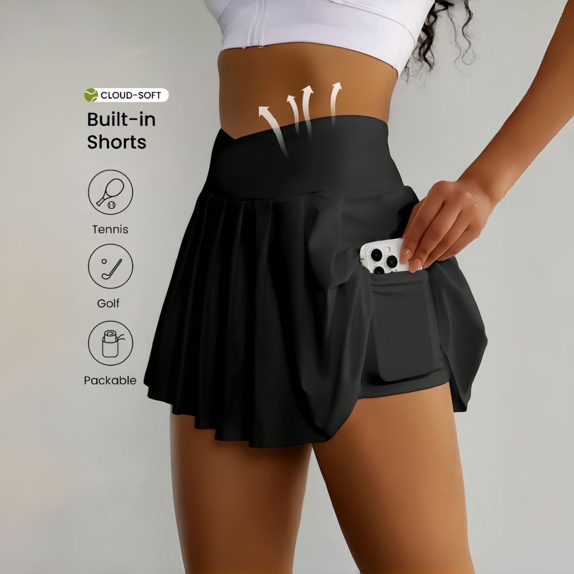2025 Amazon Cross High Waist Sports Skirt European and American Yoga Golf Shorts Cross-Border Jogging Yoga Wear for Women