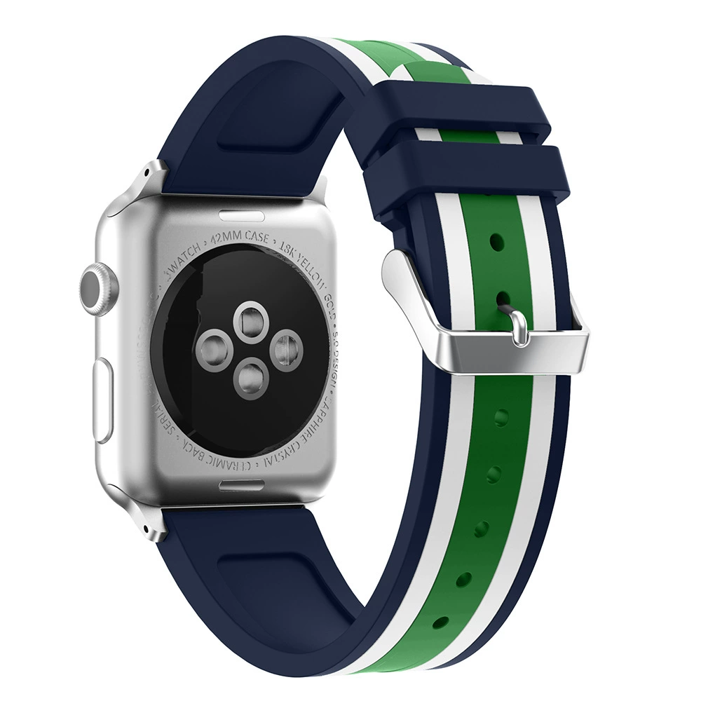 Apple, силиконовый двухцветный ремешок для часов, три цвета