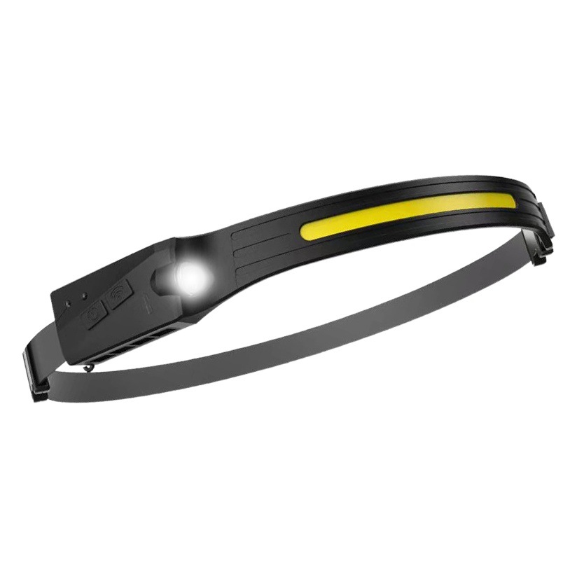 Linterna frontal para exteriores con sensor, de largo alcance, de larga duración, luz potente, linterna de iluminación, lámpara de audio, lámpara LED.