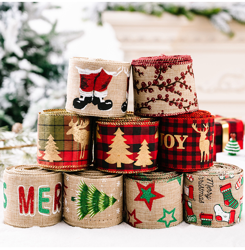 Christmas Vintage Style Christmas Tree Elk Cloth Daily Festival Ribbon display picture 3