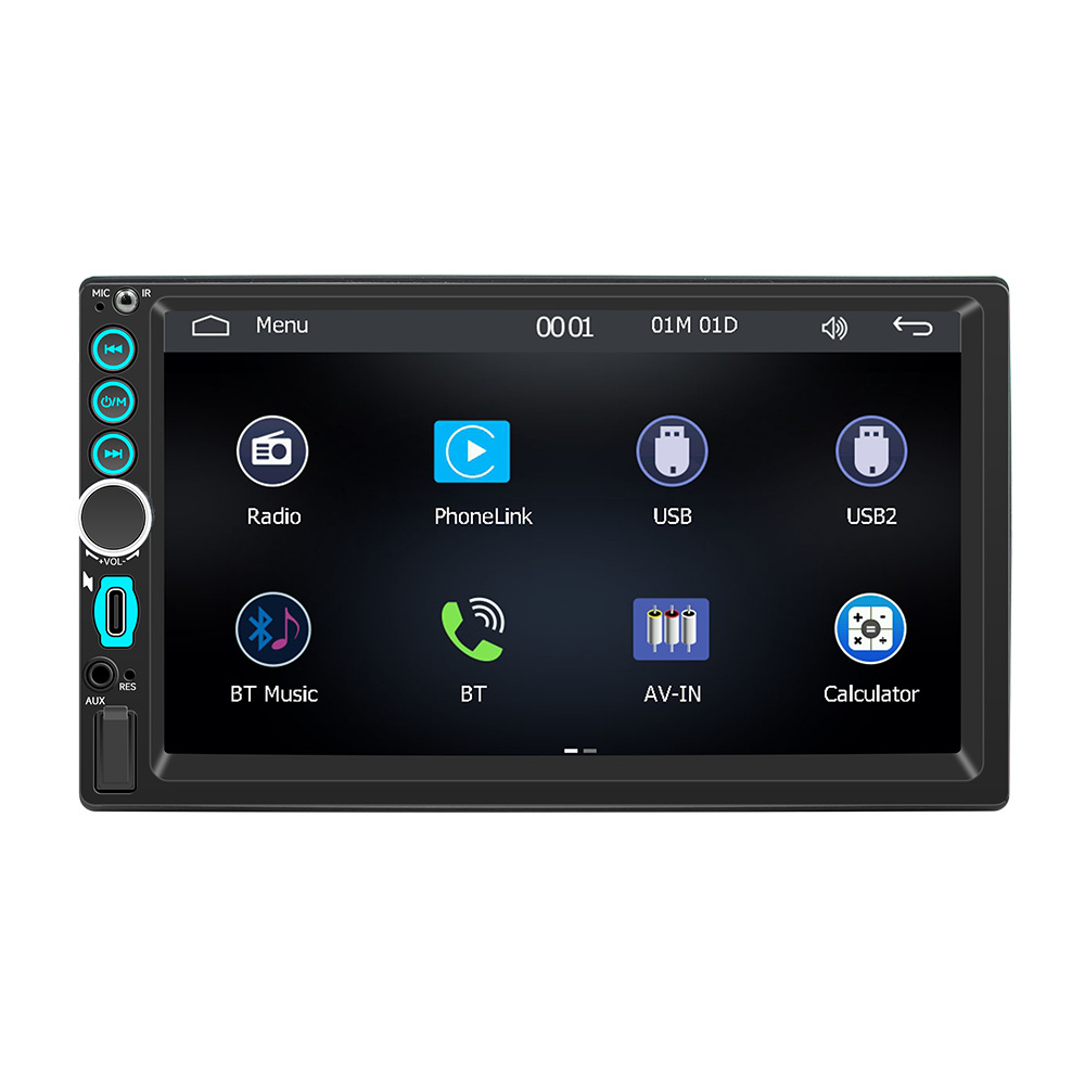 Transfronterizo de 7 pulgadas doble husillo coche reproductor MP5 multimedia carplay control central pantalla grande imagen de marcha atrás HD