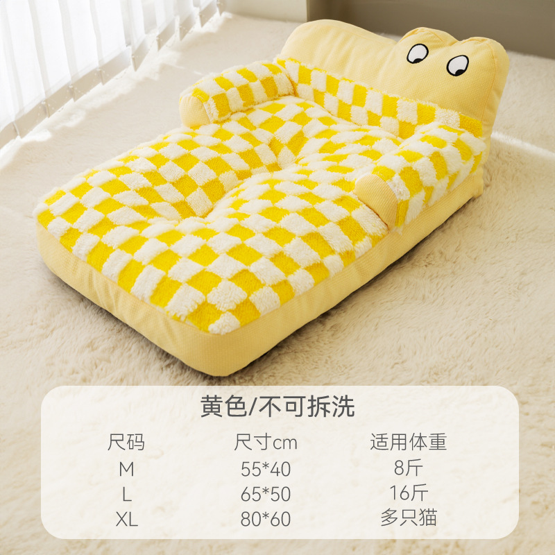 Gato otoño e invierno cálido dormir estera perro ojo grande lindo sofá perrera mascota gato nido cuatro estaciones universal perro mat