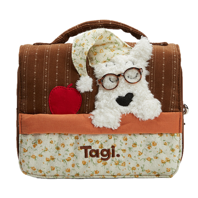 Tagi「笑」笑い子犬おやすみ収納袋ポータブルトイレタリーバッグかわいい犬収納化粧品袋女性用|undefined