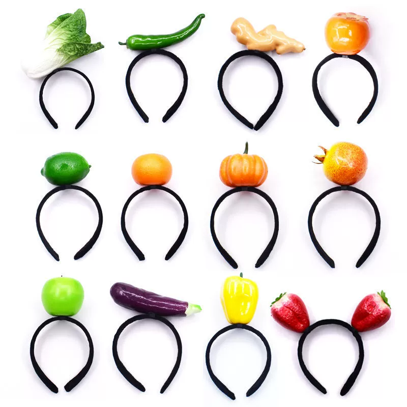 Имитация фруктов обруч для волос оптовая продажа Иу имитация фруктов обруч оптом красный перец гранат банан обруч