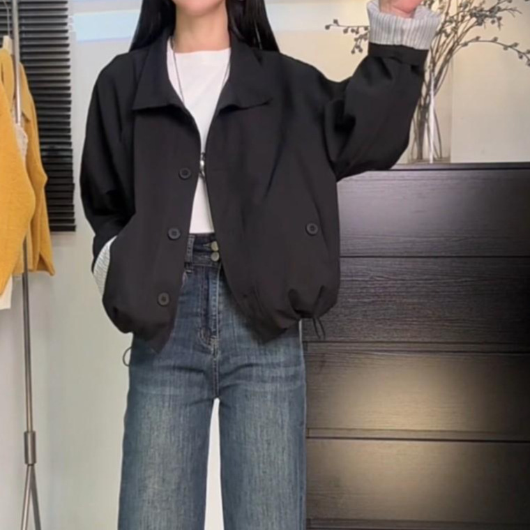 韩系立领工装外套女2025秋季港风休闲流行夹克上衣|undefined