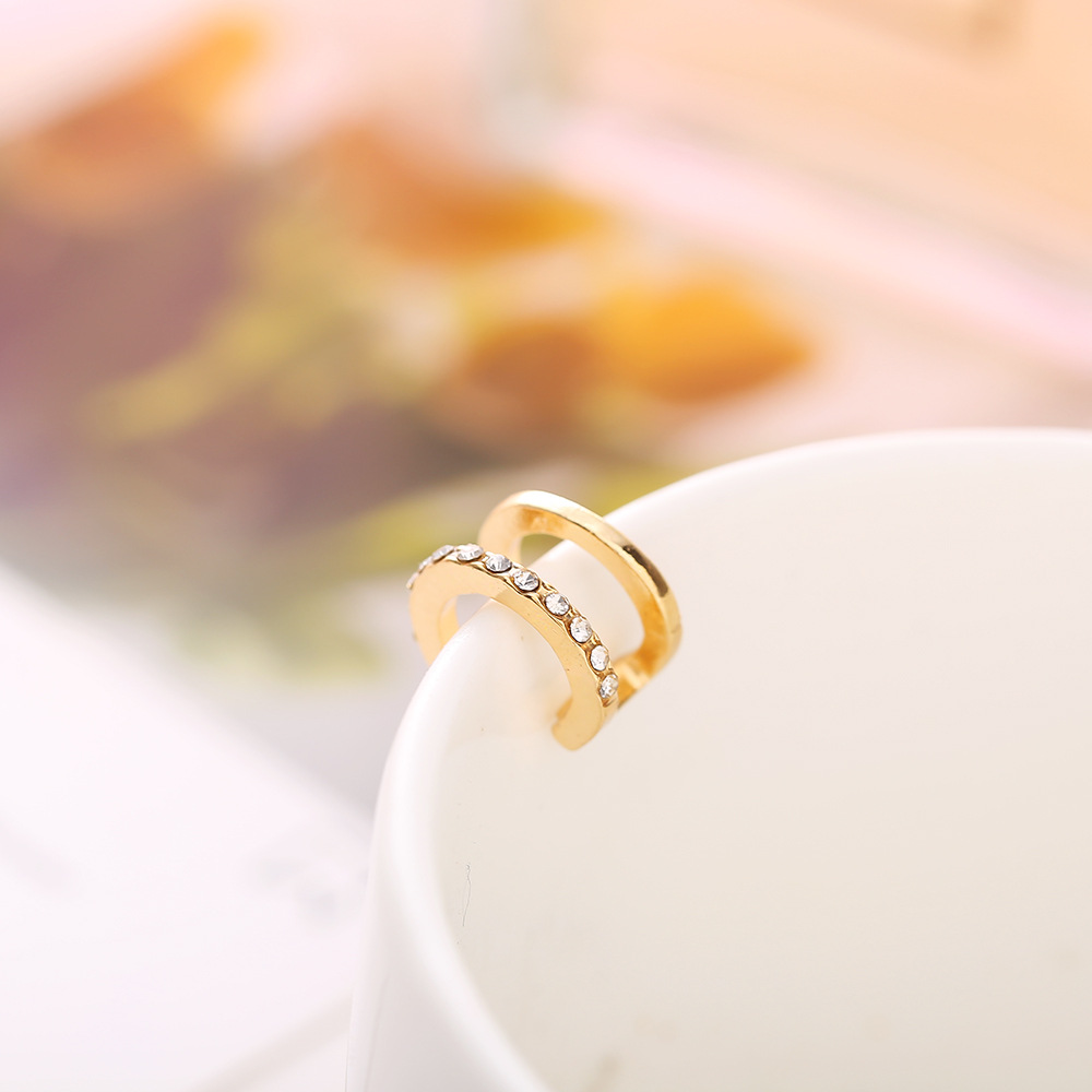 U Shape Fashion Alloy Rhinestones Earrings display picture 7