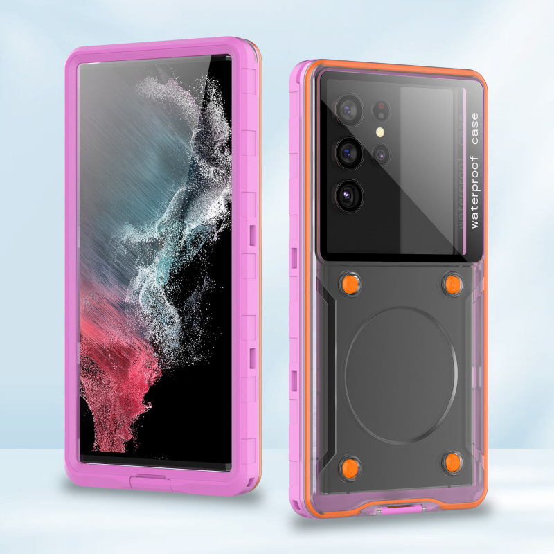 赤唐辛子6.9インチ携帯電話共通防水潜水携帯電話ケース屋外運動簡易転倒防止透明保護カバー|undefined