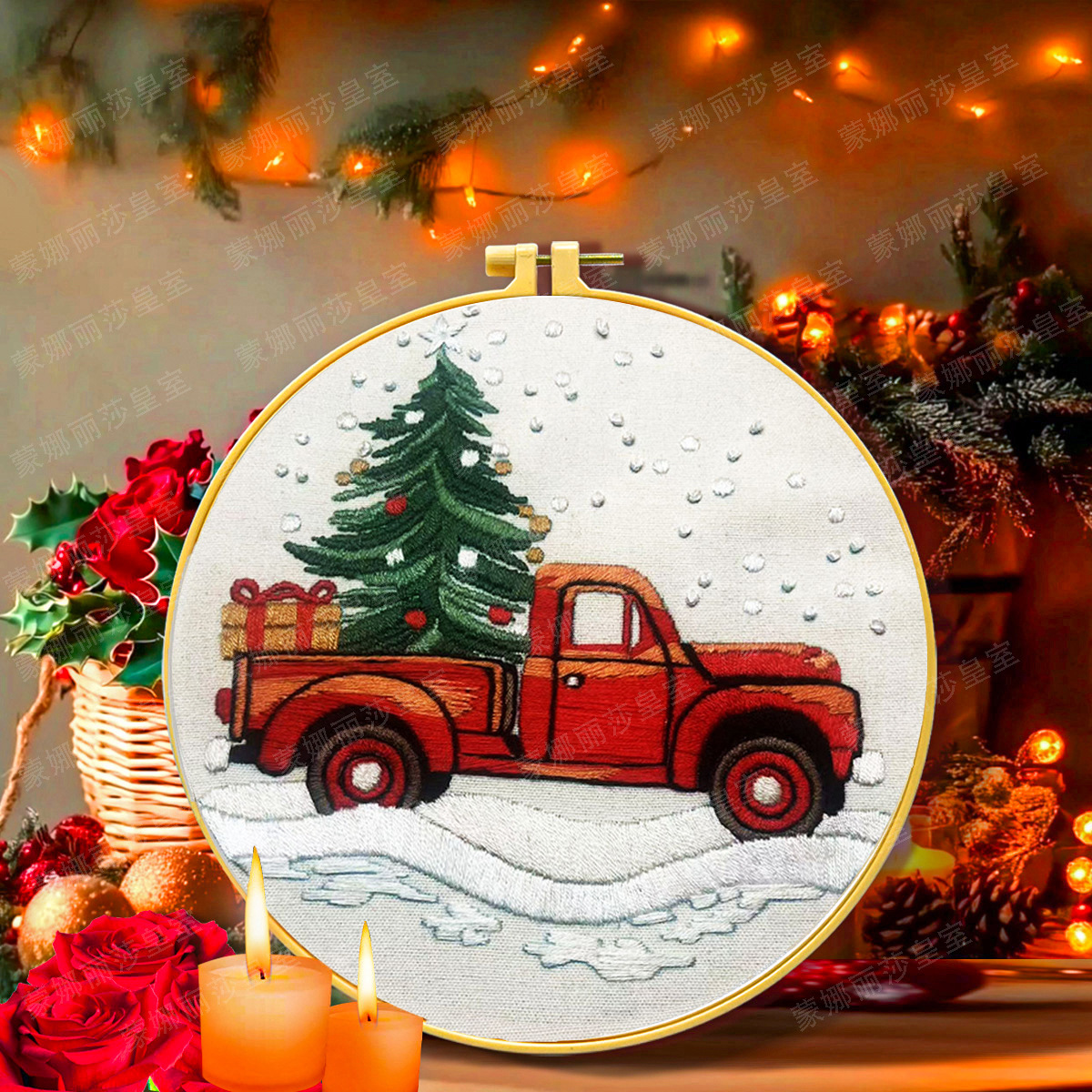 2025 Navidad transfronteriza nueva colección de bordado de Navidad bordado de Navidad