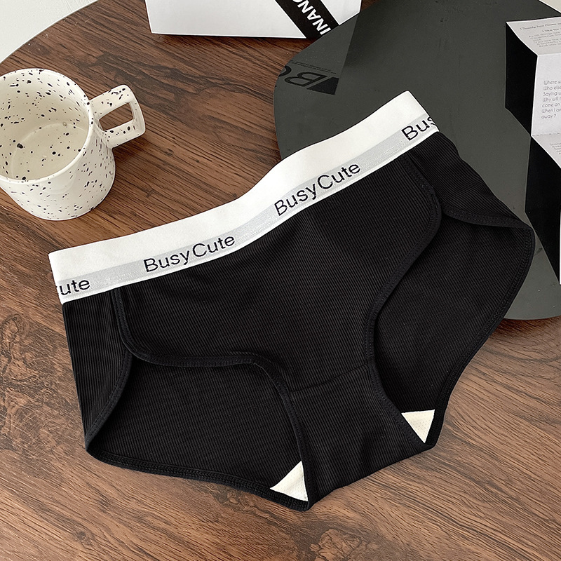 Gran marca ins estilo fuerte empuje 8126 negro blanco gris ajustable alta hendidura chica Mediados de cintura cadera ropa interior Calzoncillos algodón