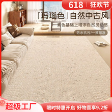 地毯客厅2025新款纯色侘寂风免洗可擦轻奢高级感沙发茶几防水地垫