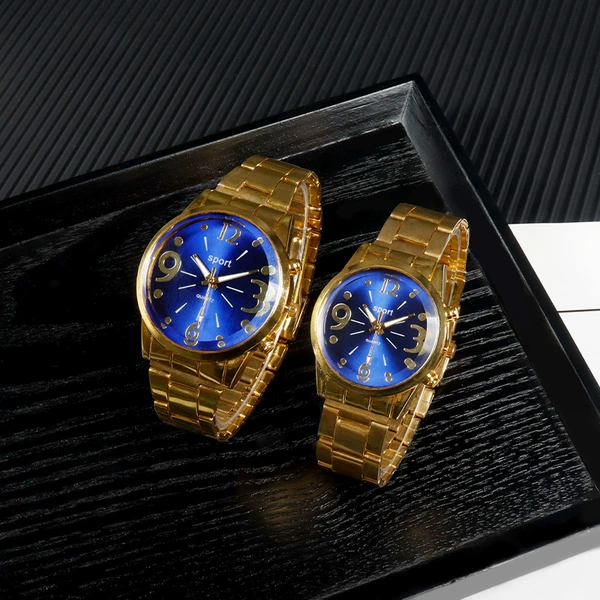Women's dark blue gold strap