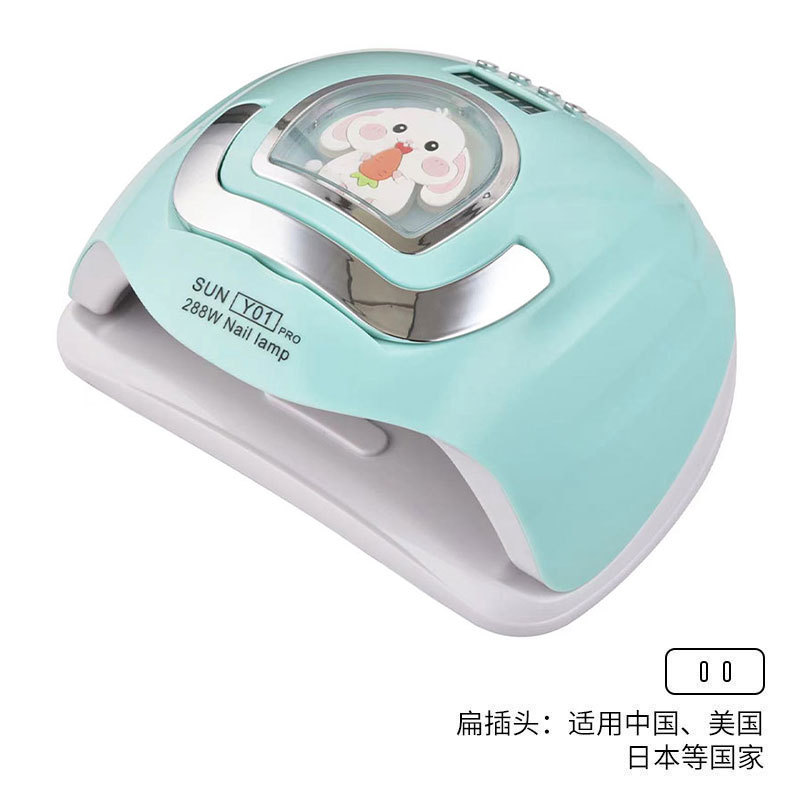 Lámpara de uñas 288W lámpara de fototerapia de uñas inteligente LED fuente de luz dual máquina de fototerapia inteligente esmalte de uñas pegamento para hornear lámpara transfronteriza