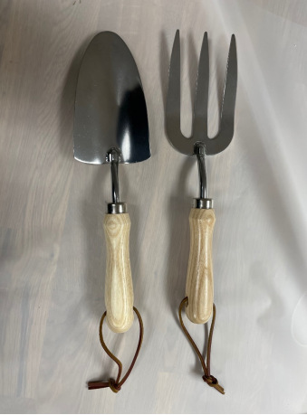 园林工具套装 不锈钢 木柄 园林园艺工具 儿童款三叉 铁铲