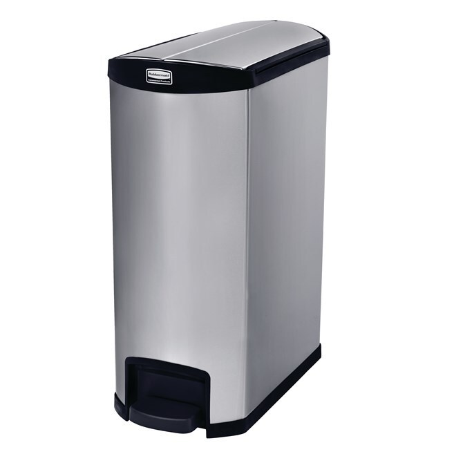 Rubbermaid Side-Step Stainless Steel Pedal Trash Can 90L Black 1902000
