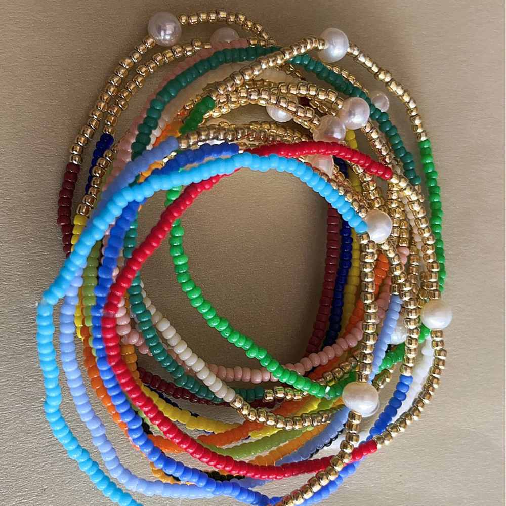 8g Weight Simple Style Geometric Beaded Soft Clay Beaded Chain Beaded Bracelets Wholesale